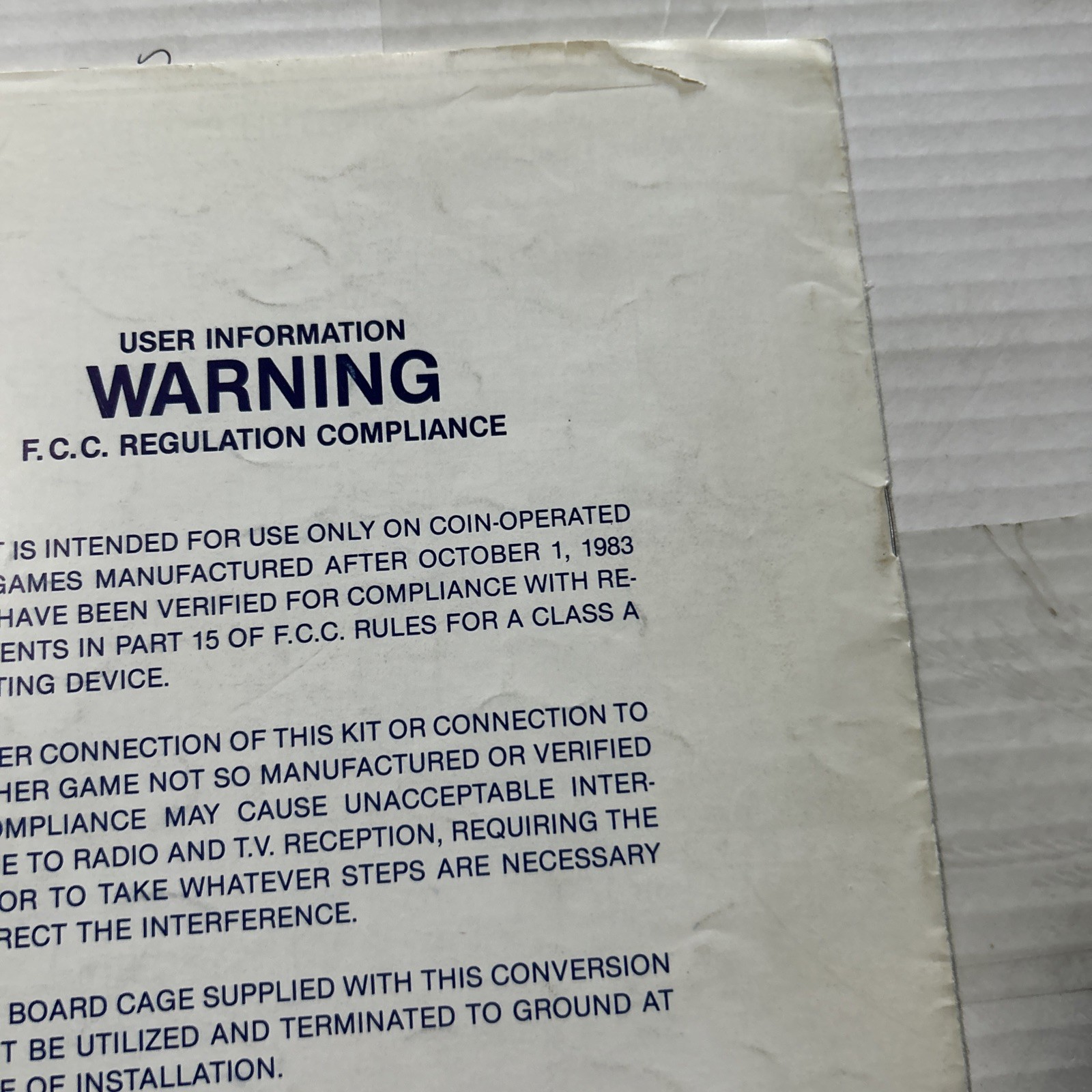 TOP GUNNER KONAMI arcade game manual