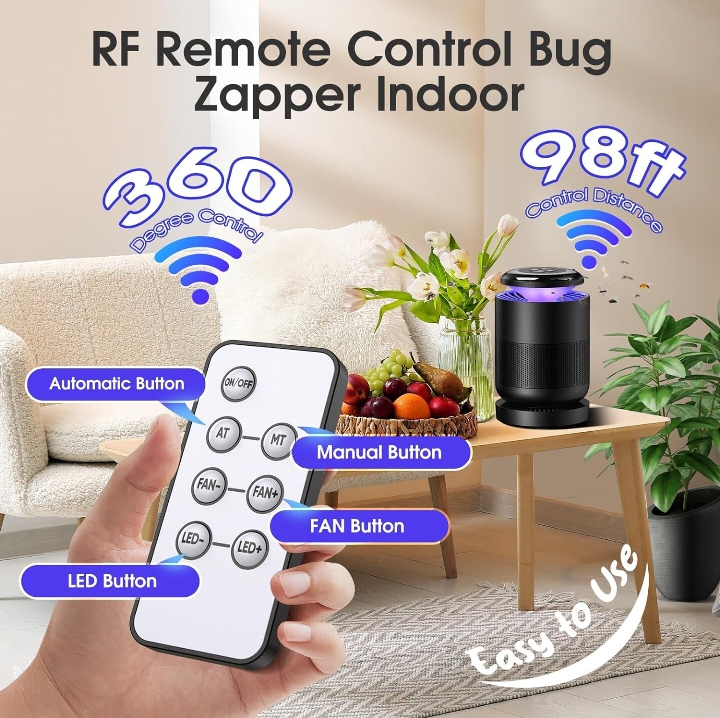 Fly Trap Indoor, Bug Light Trap Indoor, Remote Control Fruit Fly Trap, Gnat