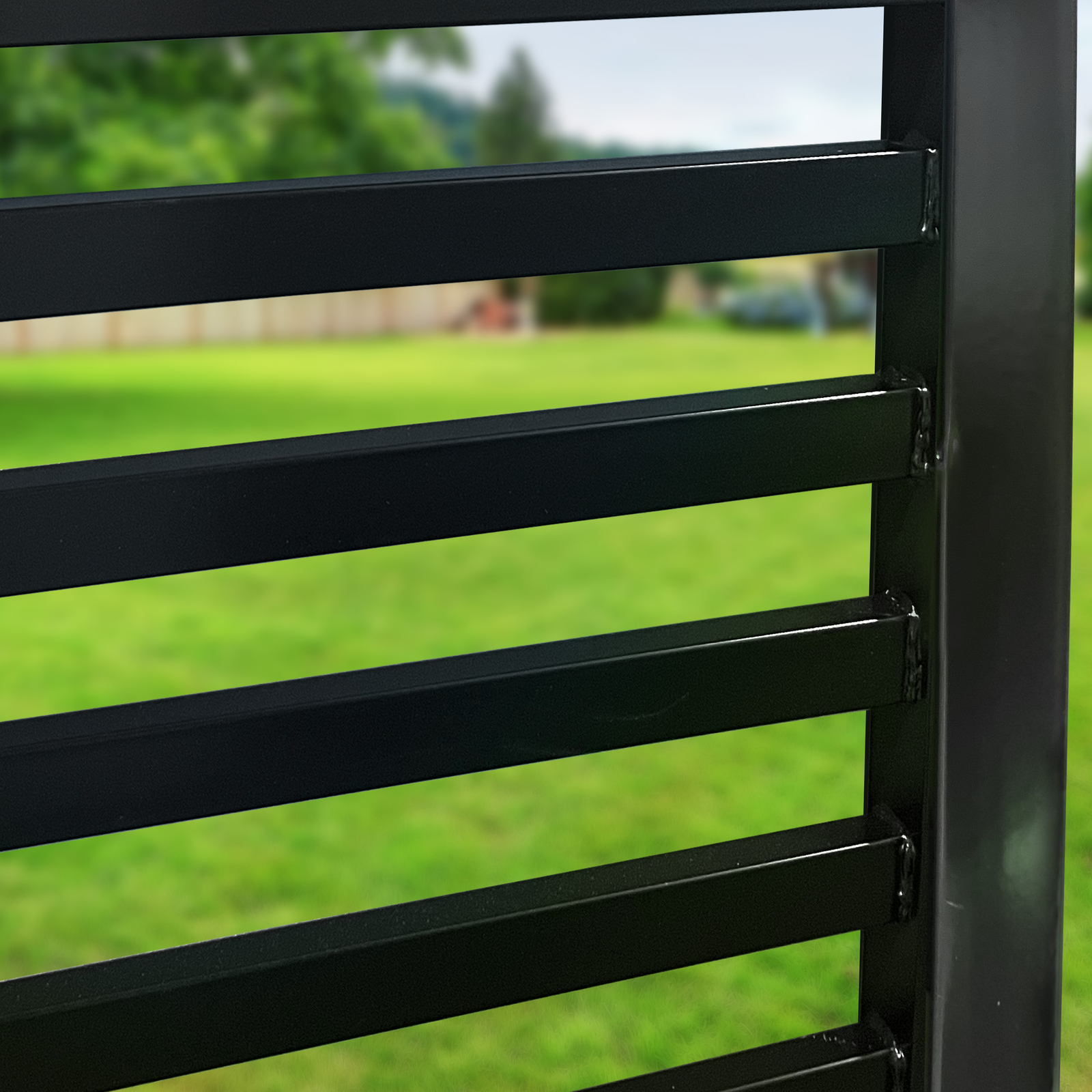 ALEKO Yard Garden Modern Kyiv Style Steel Pedestrian Gate 5 x 4.5 ft Black