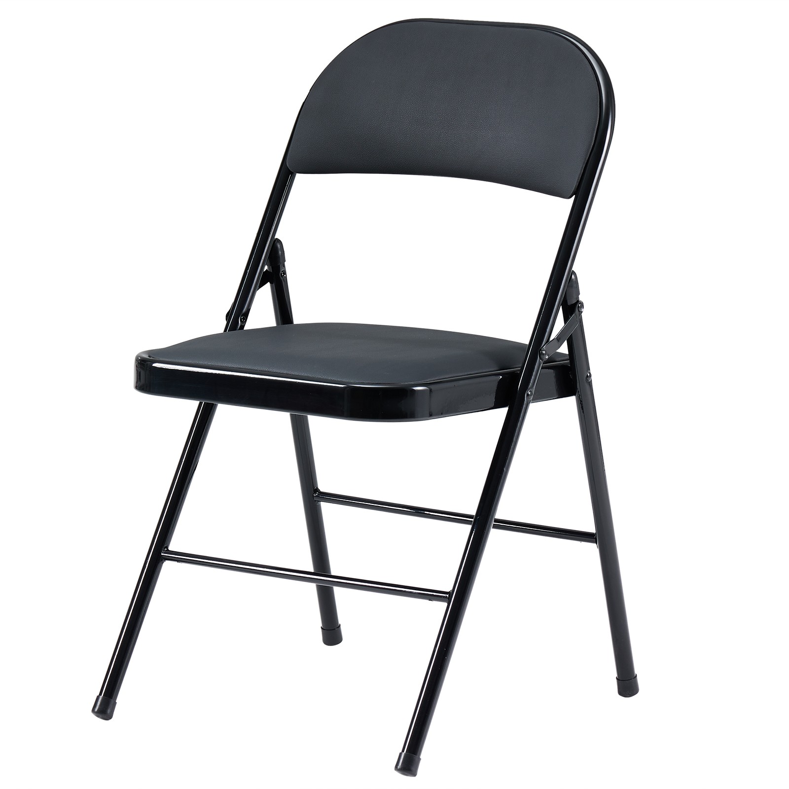 6pcs Elegant Foldable Iron & PVC Chairs for Convention & Exhibition Black