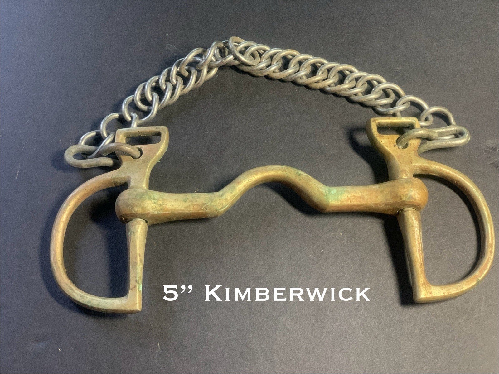 Used D Ring kimberwick ported mouth bit 5 in stainless steel