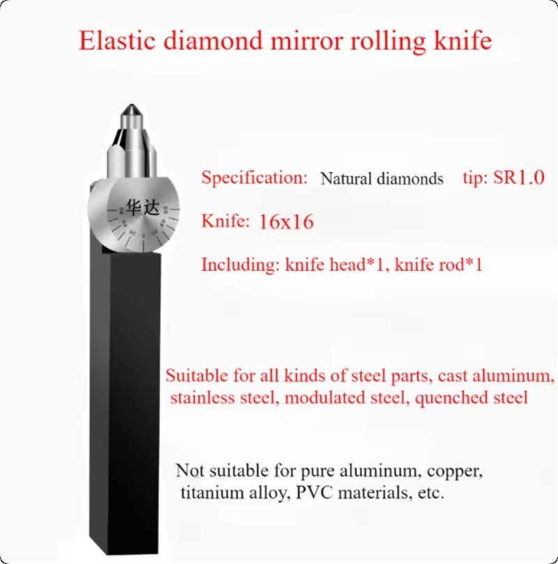 R1.0 16x16 Diamond Mirror Finishing Rolling Tool CNC Lathe Chip Removing Roller
