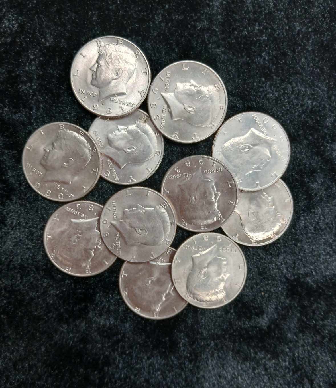 Kennedy 1980's & 1990's mix lot of 11 coins    TP-10088