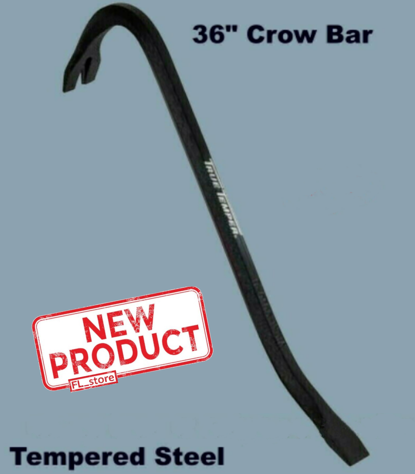 36" CROW BAR Nail Puller Tempered Steel Gooseneck Wrecking Multi-Purpose Utility
