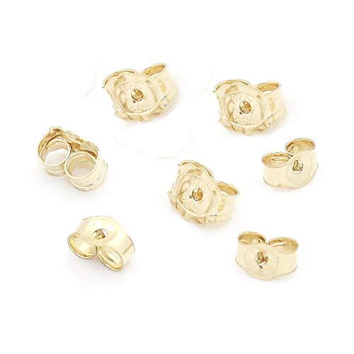 14K Gold Earring Backs - 4 Piece Replacement Earring Backs for Stud Ear Rings