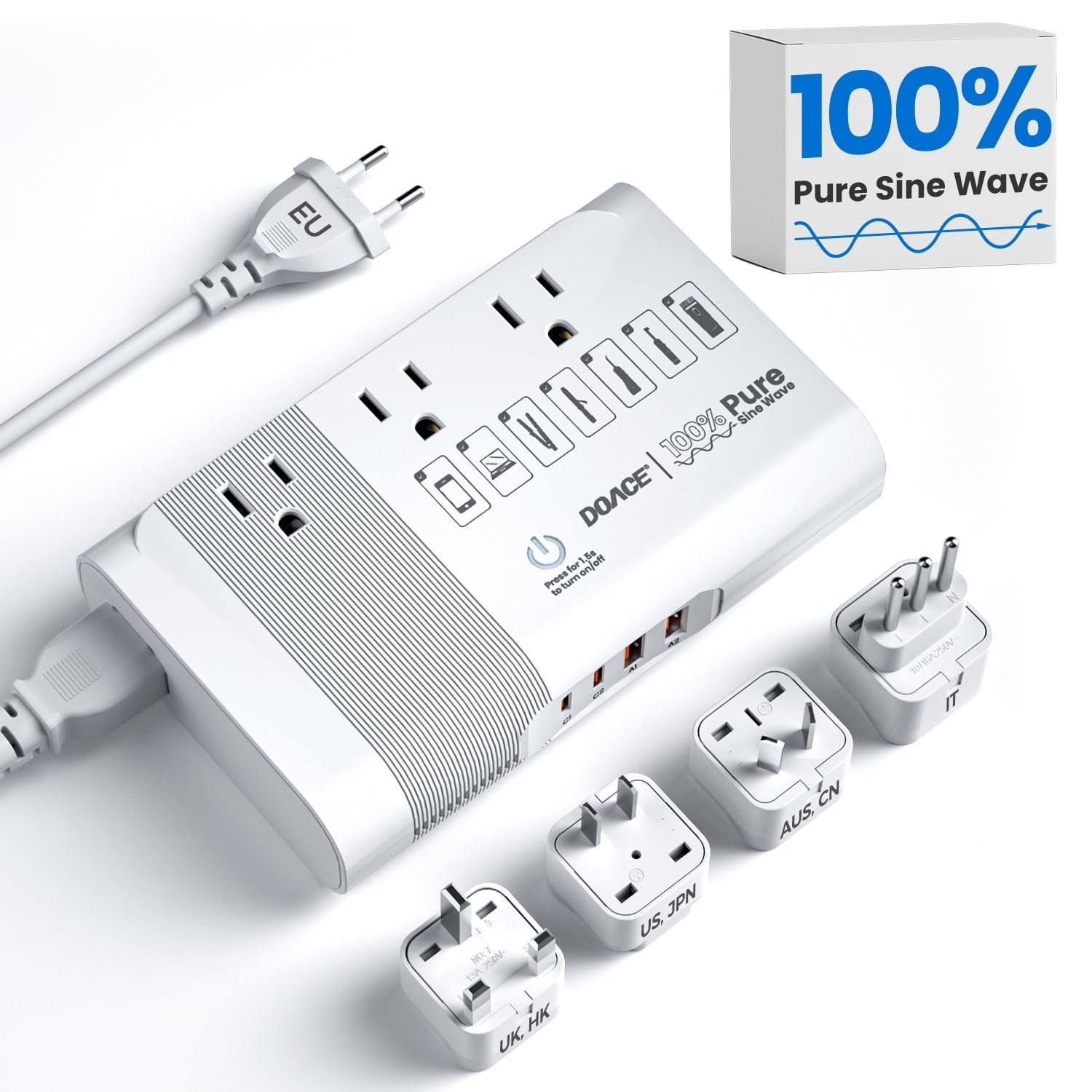 [Game-Changer] DOACE 500W Max 220V to 110V Converter, 50Hz to 60Hz Voltage Co...