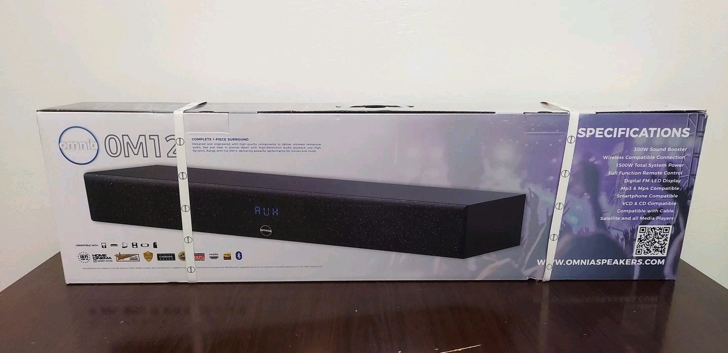 Omnia OM12 Soundbar Complete 1-Piece Surround Sound