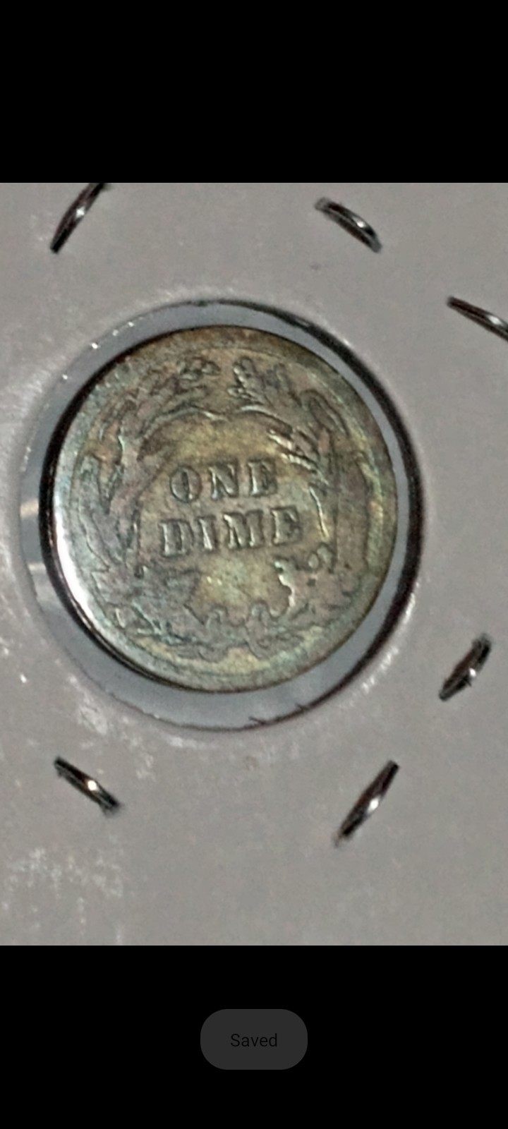 1913-P Barber Dime • Colorful Toning •