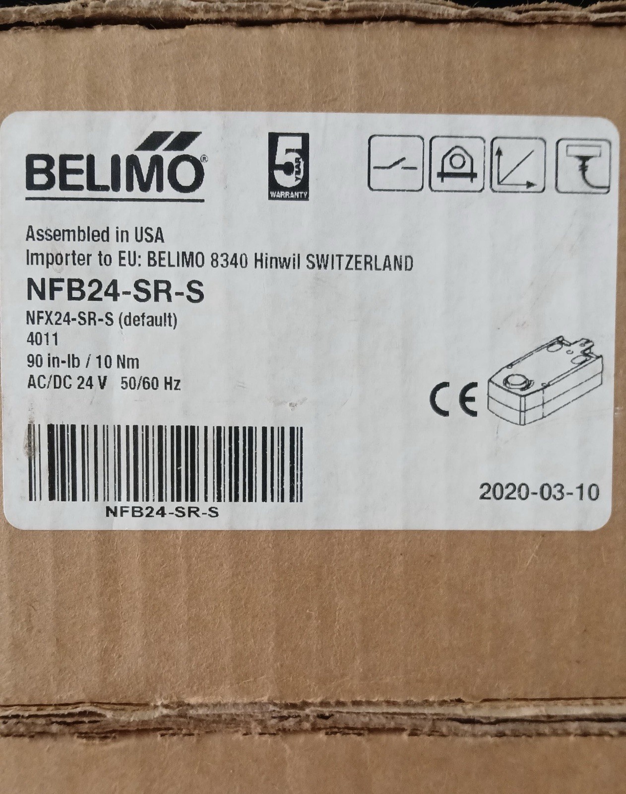 New Belimo NFB24-SR-S Actuator