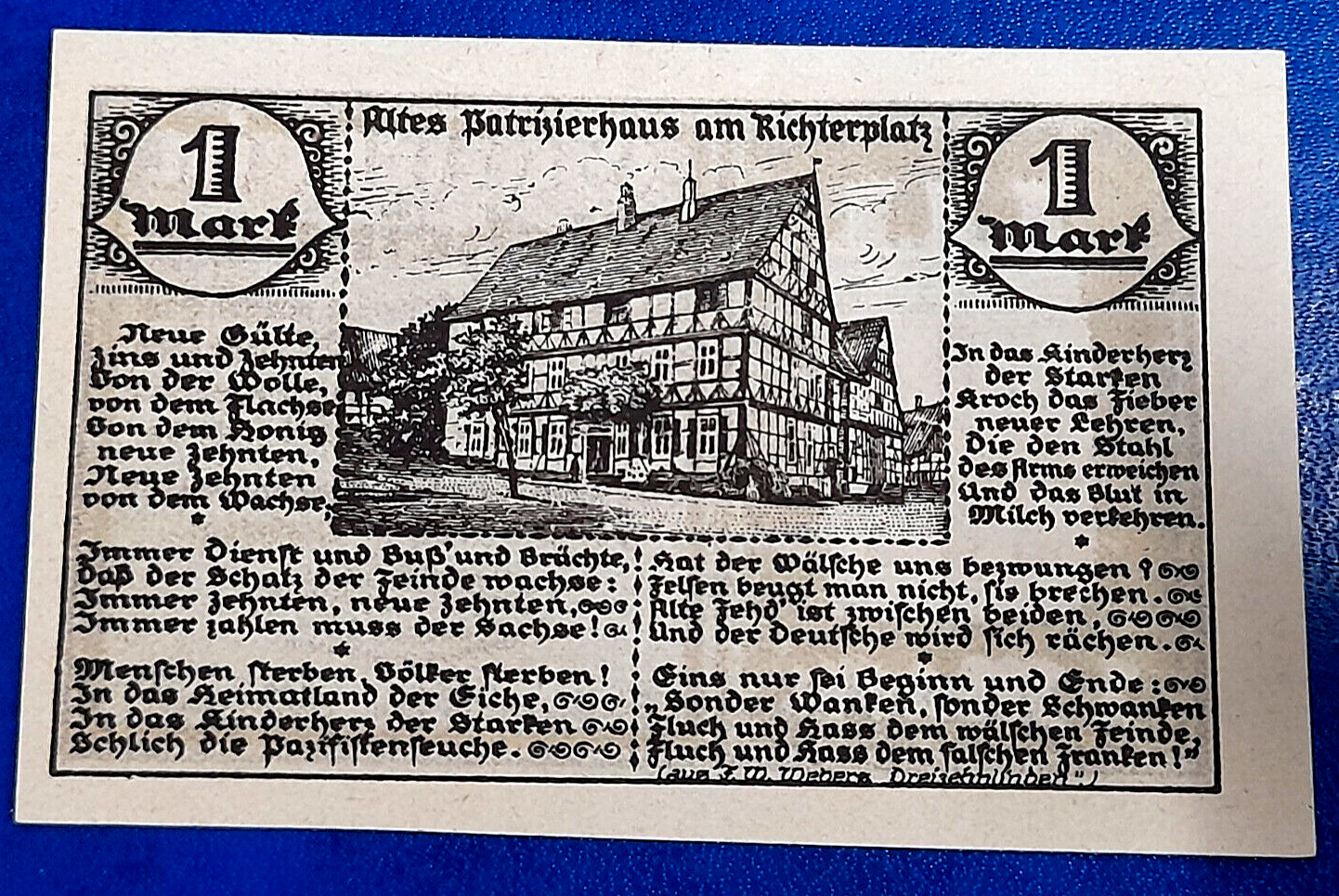 NIEHEIM NOTGELD 1 MARK 1921 EMERGENCY MONEY GERMANY BANKNOTE (32056)