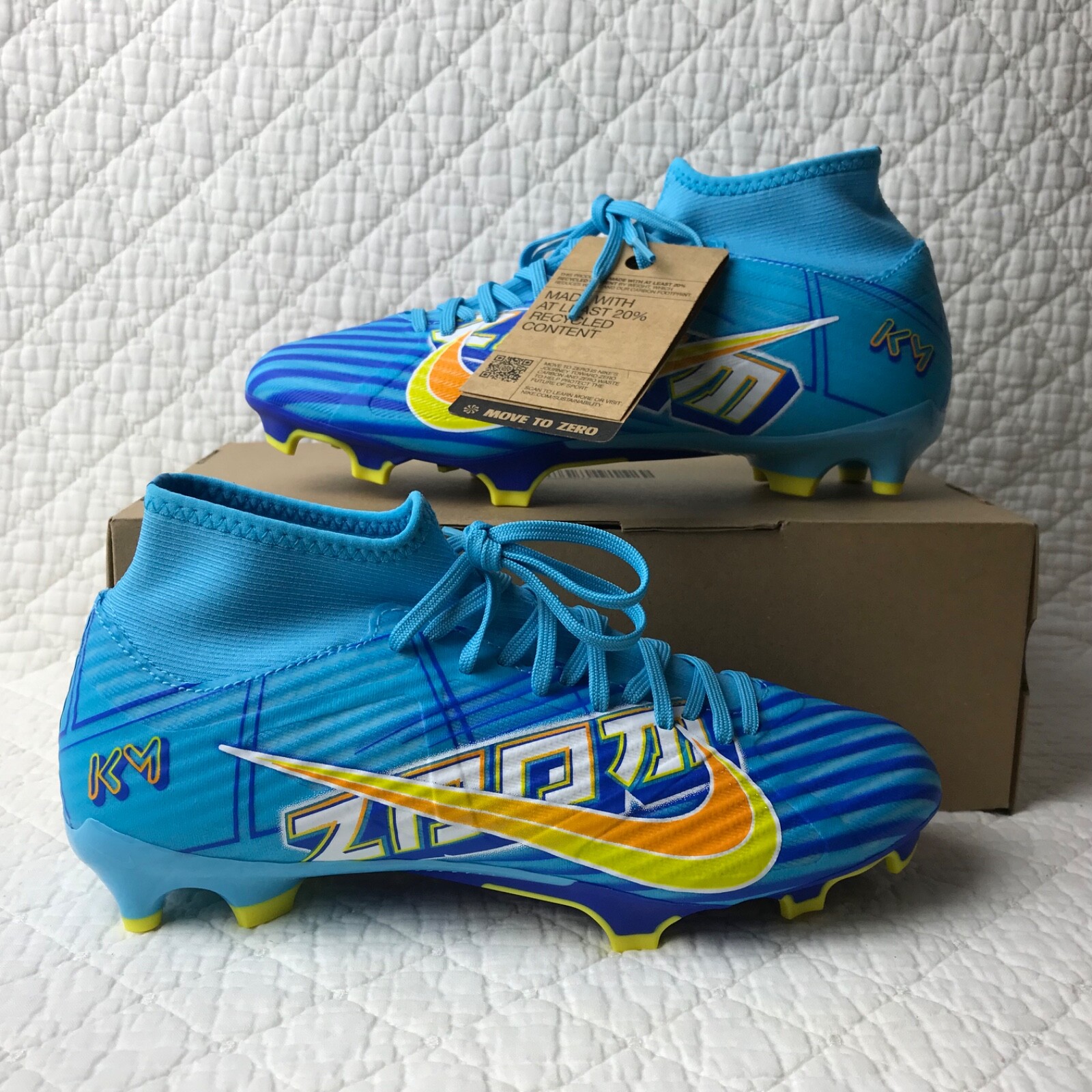 Nike Zoom Superfly 9 Academy KM FG/MG Soccer Cleats Men’s SZ 10 Blue DO9345-400