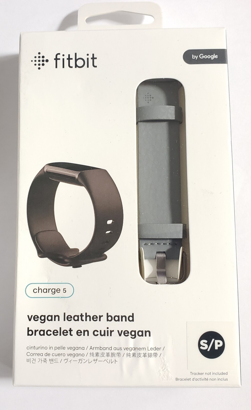 Fitbit Charge 5 Vegan Leather Small Gray Band Genuine OEM Replacement Band NEW