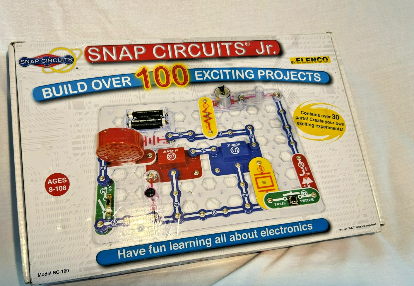 ELENCO Snap Circuits Jr SC-100 ALMOST COMPLETE w/Instruction Manual PLEASE READ!