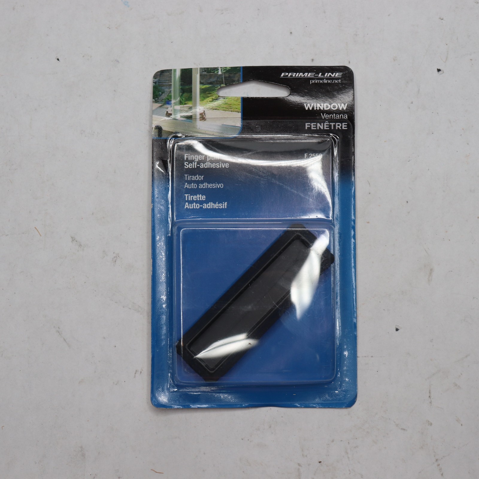 Prime-Line Black Plastic, Window Finger Pull, Self-Adhesive (2-pack)