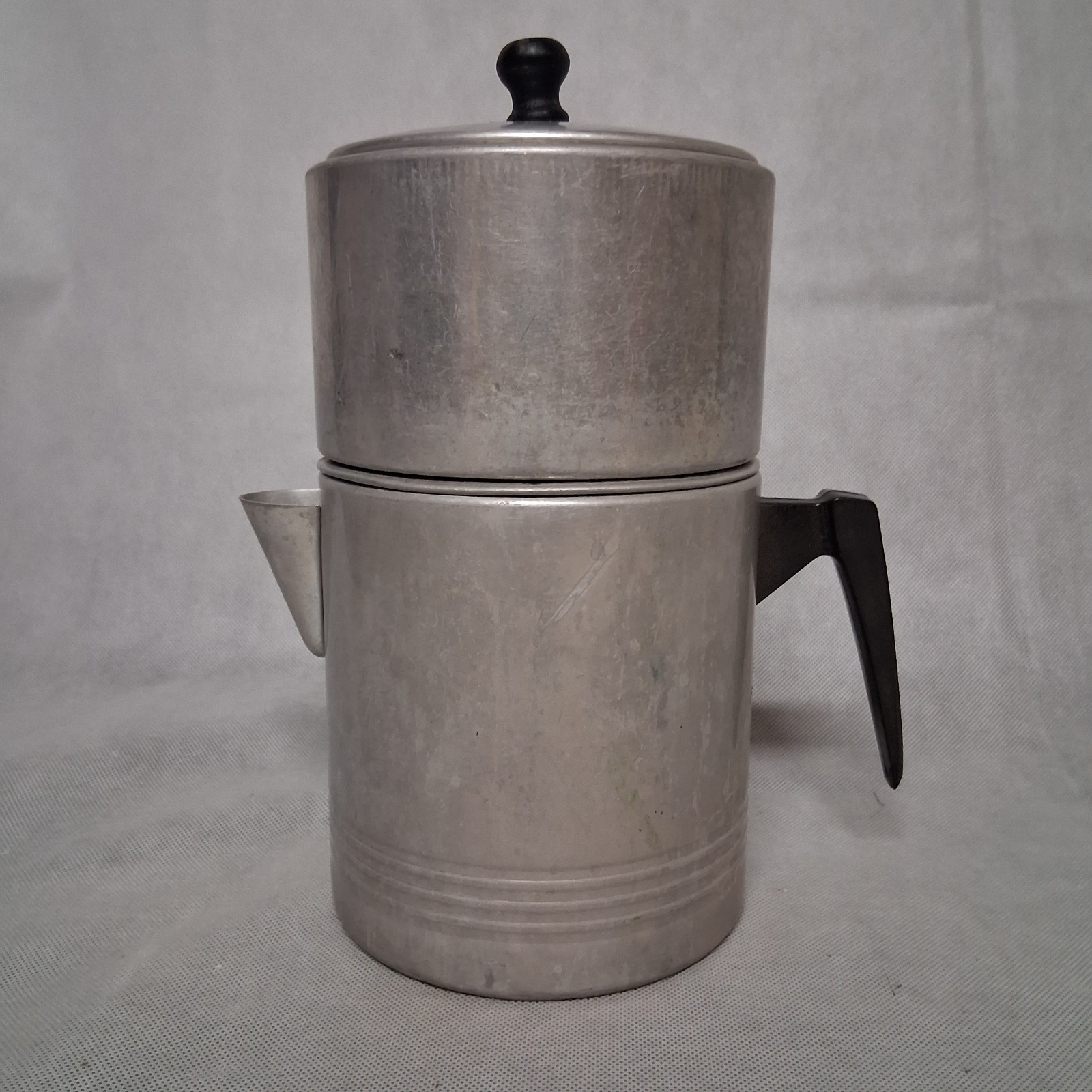 1950's Chilton Ware 9 Cup Aluminum Stovetop Coffee Pot Complete