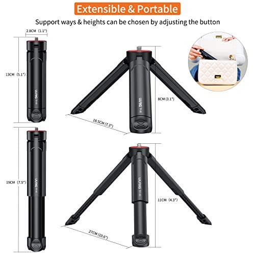 UURIG TP05 Extendable Mini Camera Tripod, Portable Selfie Stick Handle Grip