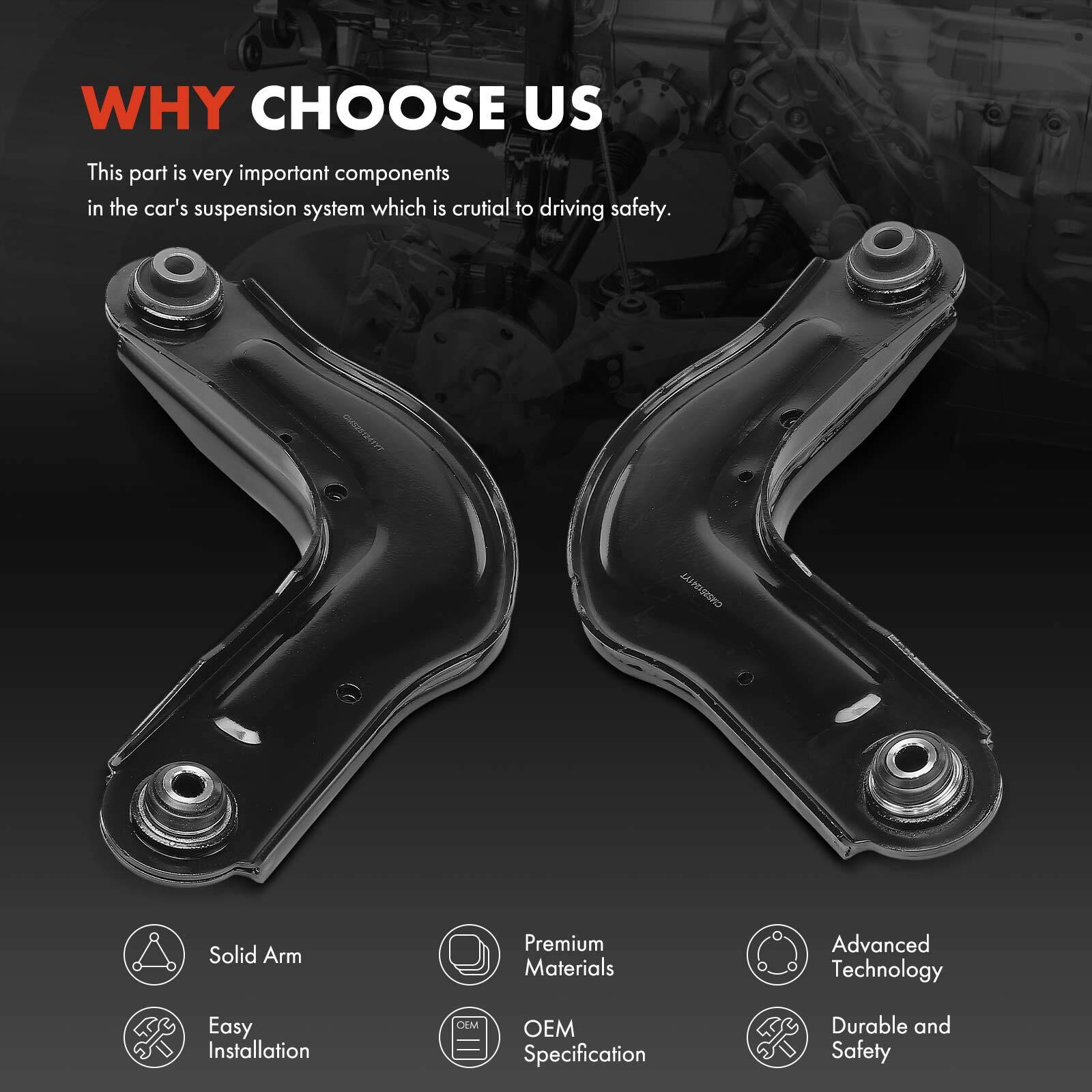 2Pcs Rear Driver & Passenger Upper Lateral Arm for Chrysler Pacifica 2017-2023