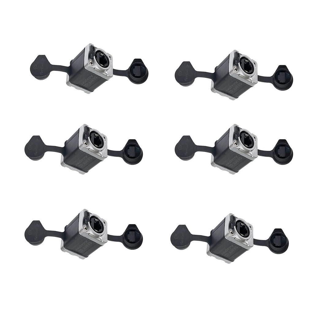 6  RJ45 Tactical Pass Through Ethernet Adapters IP65 Waterproof for Cat5 Cat6