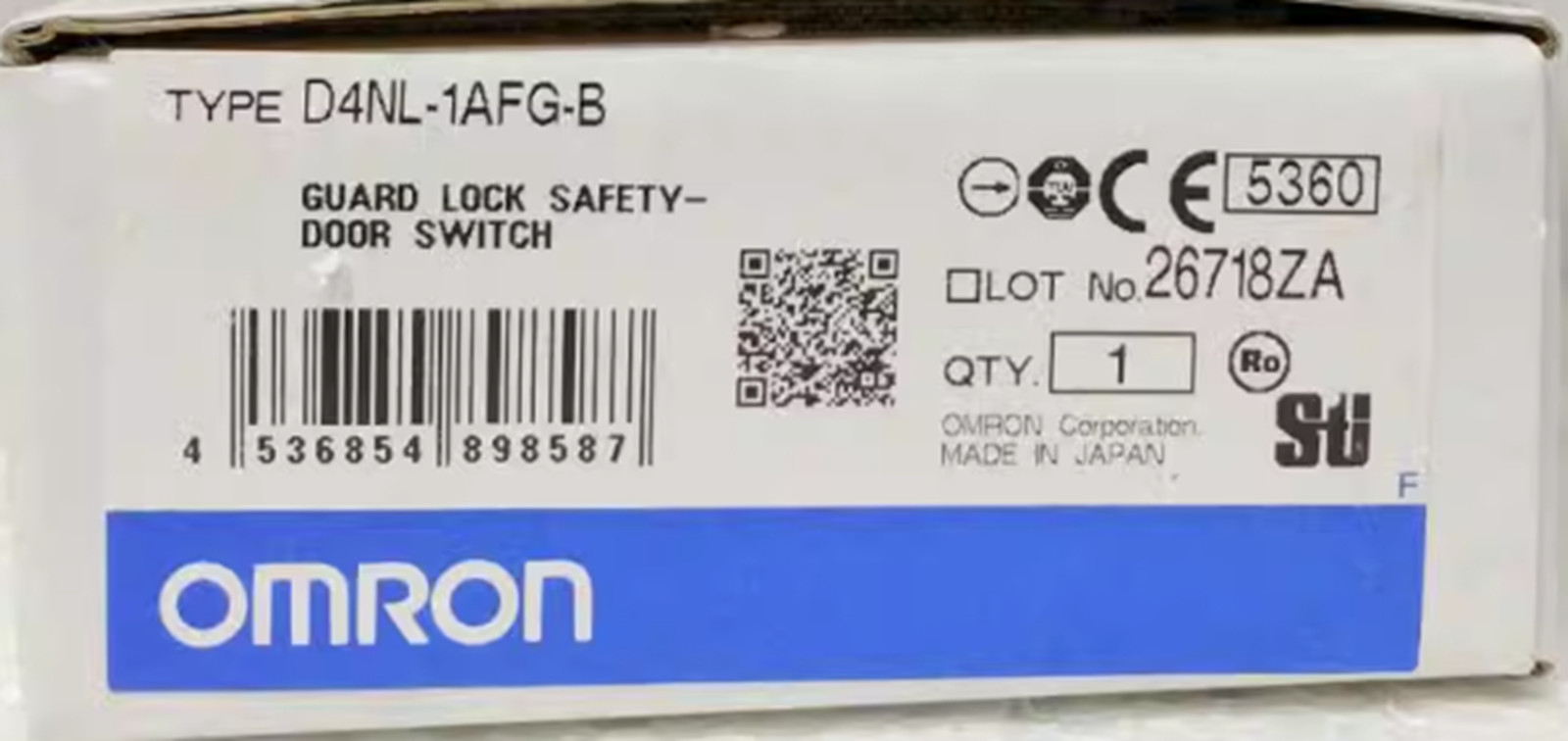 Omron Automation Safety D4NL-1AFG-B Guard Lock Safety Door Switch 1NC/1NO 24VDC