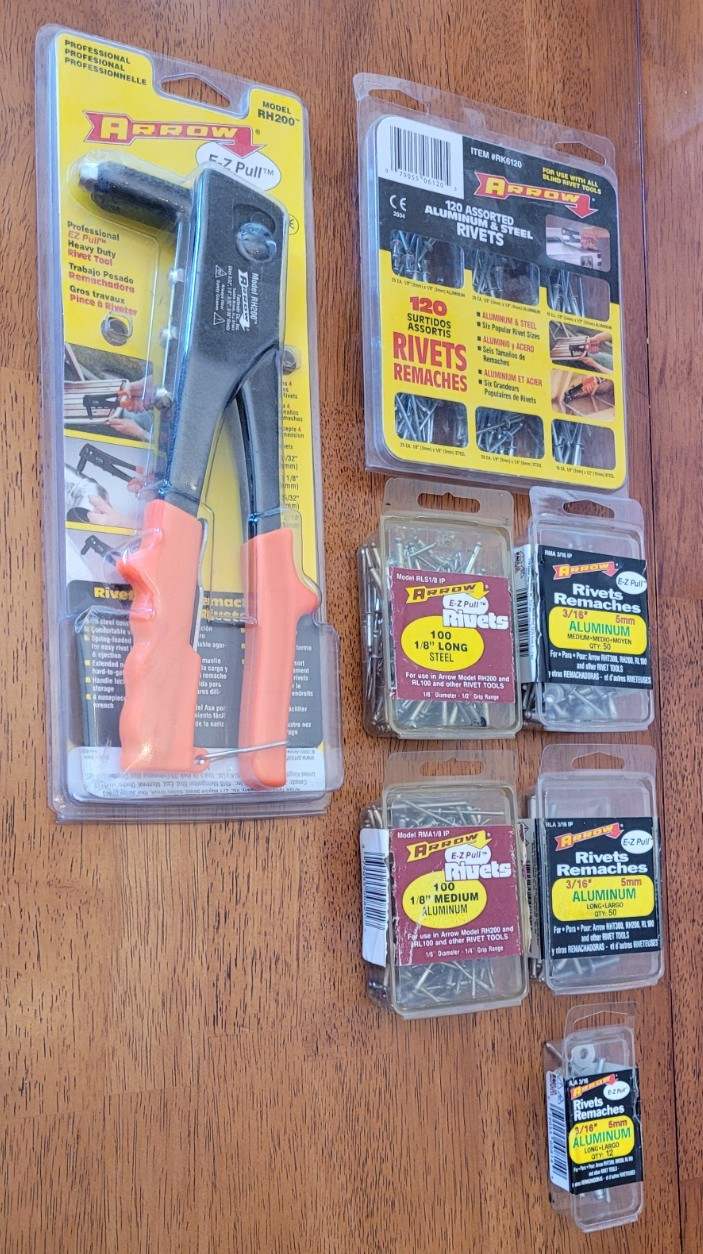 ARROW "E-Z PULL" RH200 PROFESSIONAL RIVET TOOL AND RIVETS