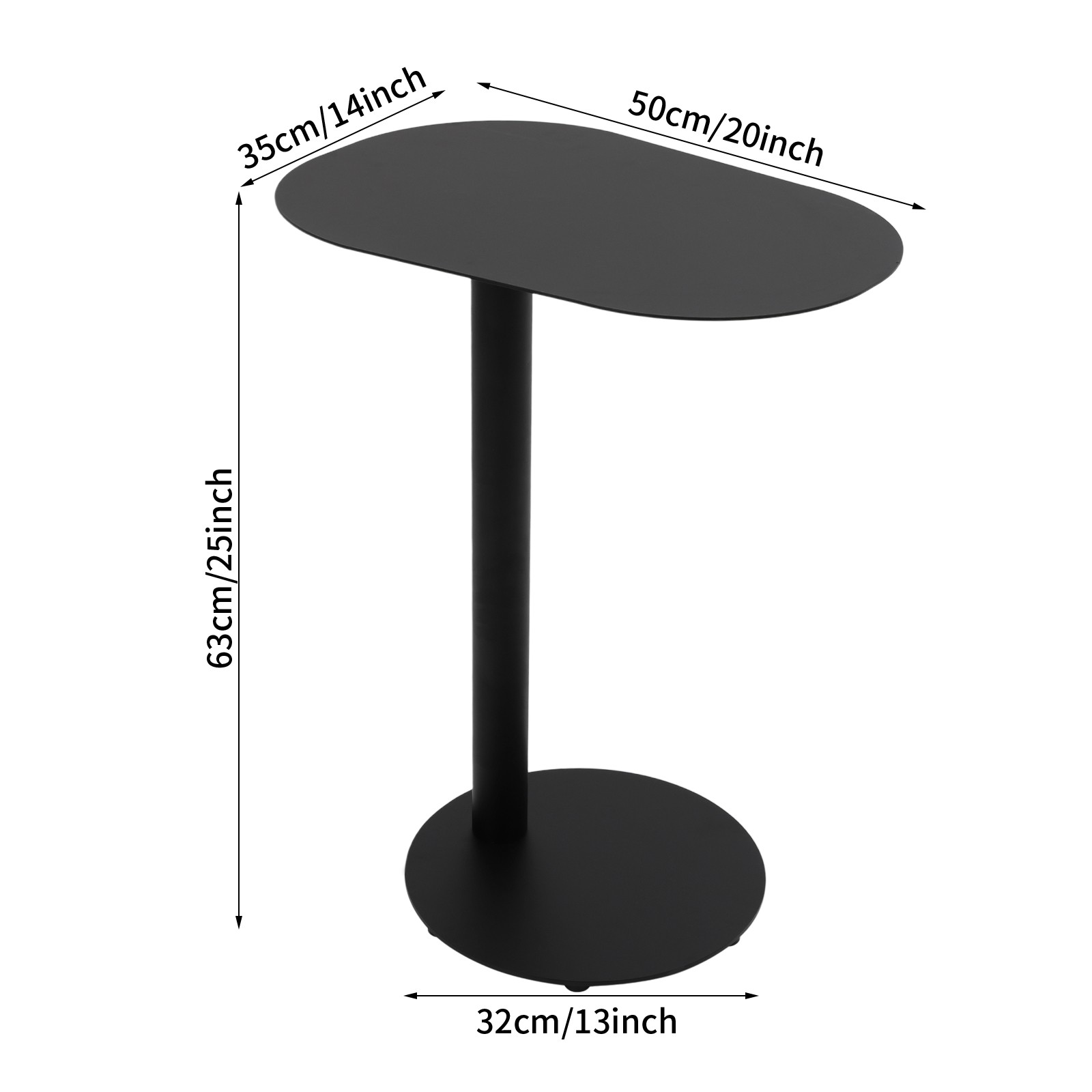 Living Room C-shaped Side Table Bedroom Iron End Table Couch Side Table