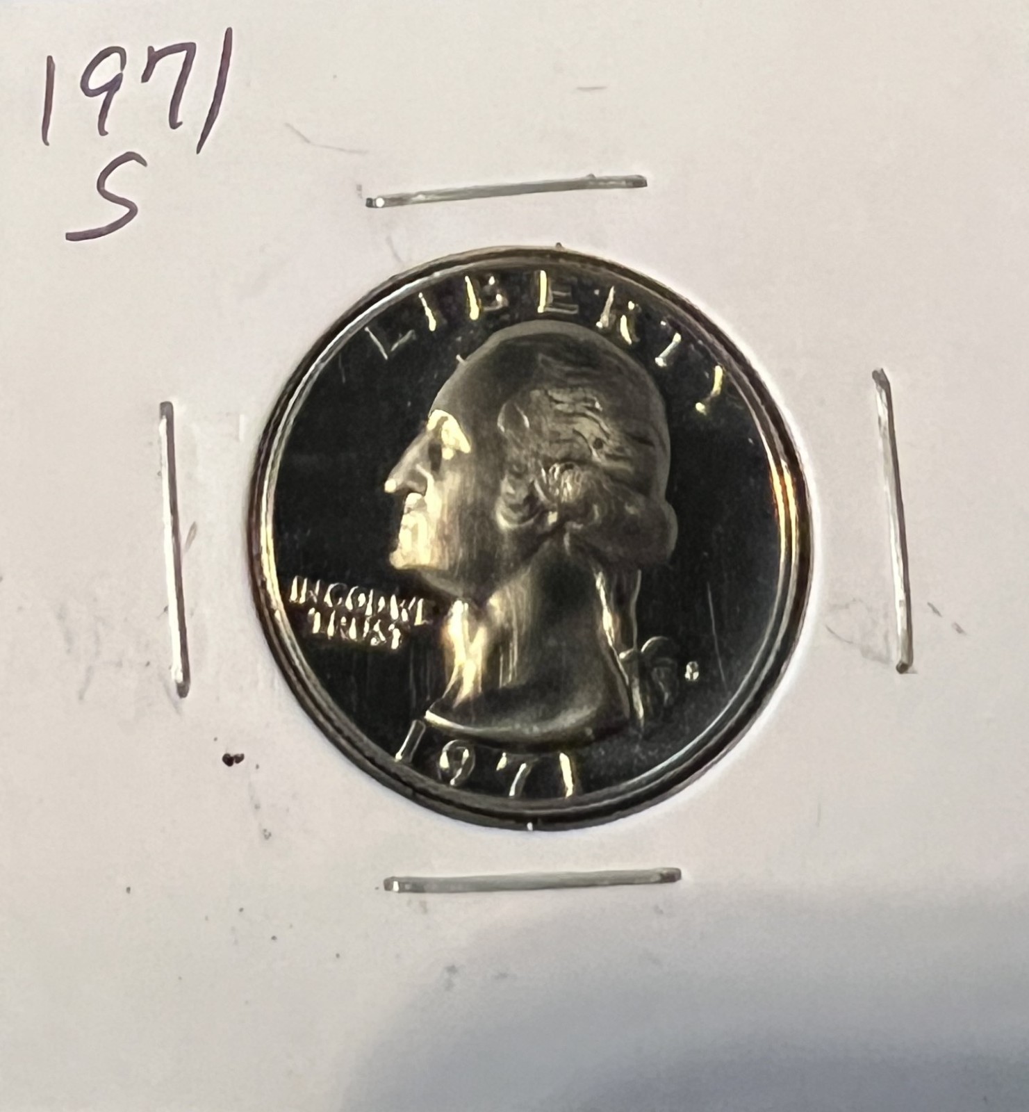 1971-S WASHINGTON QUARTER STRAIGHT FROM PROOF SET  ACTUAL COIN  #8892