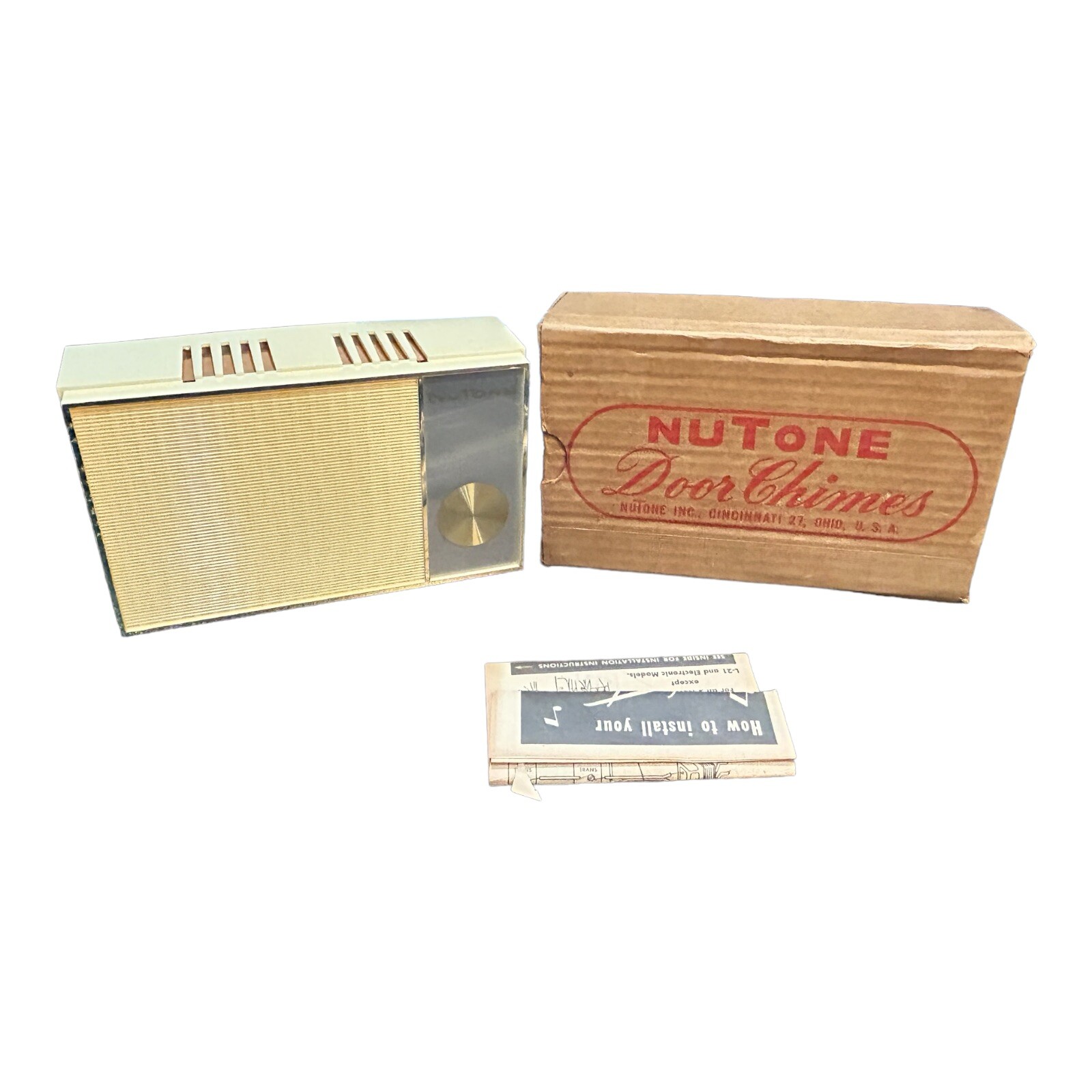 CHAMPION Ivory BELL Chime 2-Door Mid-Century NuTone L-12N doorbell vintage