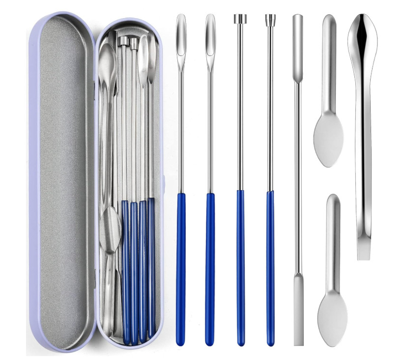 8 Piece, Home & Lab Supplies - Micro Tiny Spoon Spatula, Lab Scoop Filling Tray