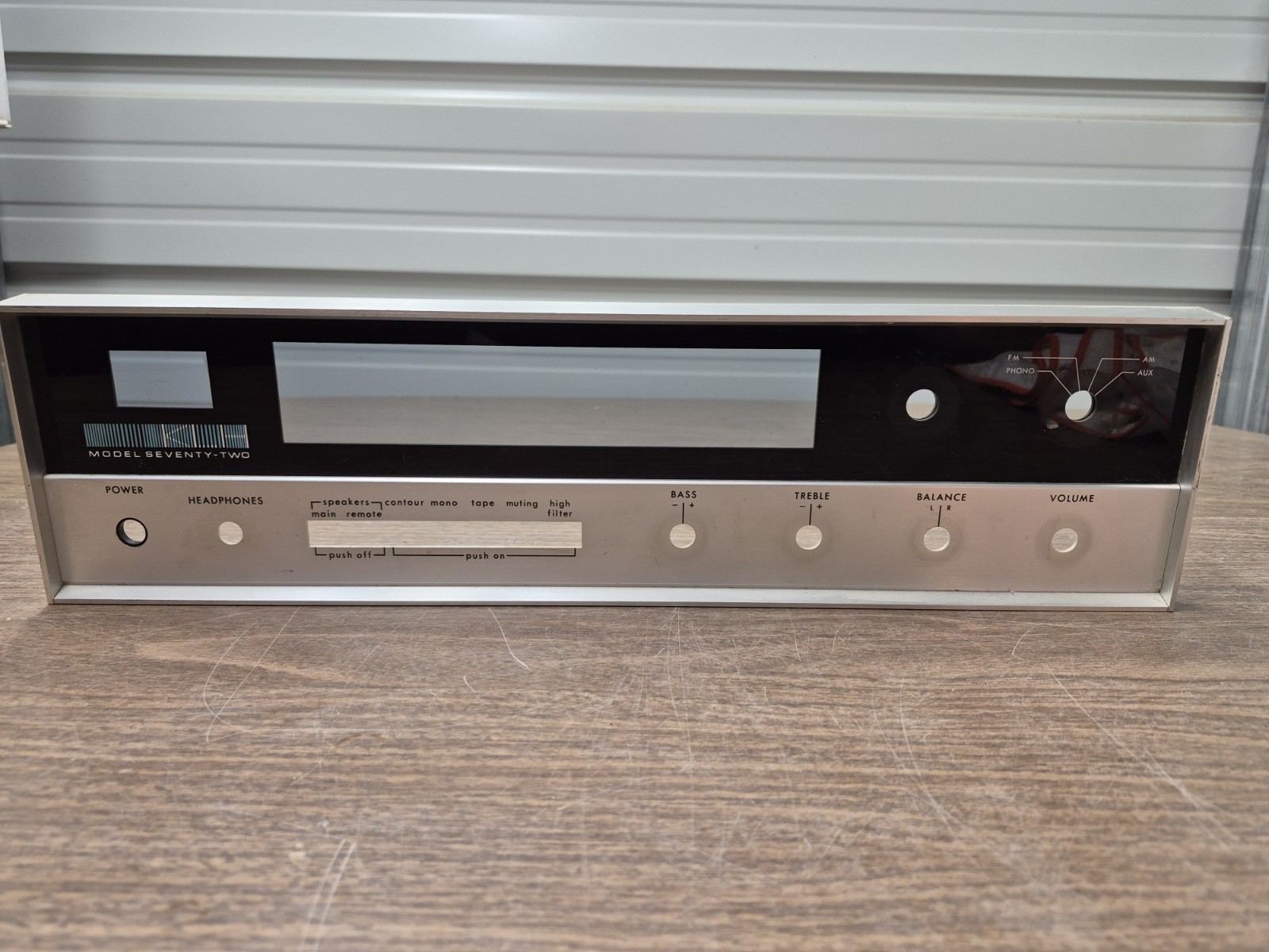 Vintage KLH Model Seventy-Two AM/FM Stereo Receiver Faceplate