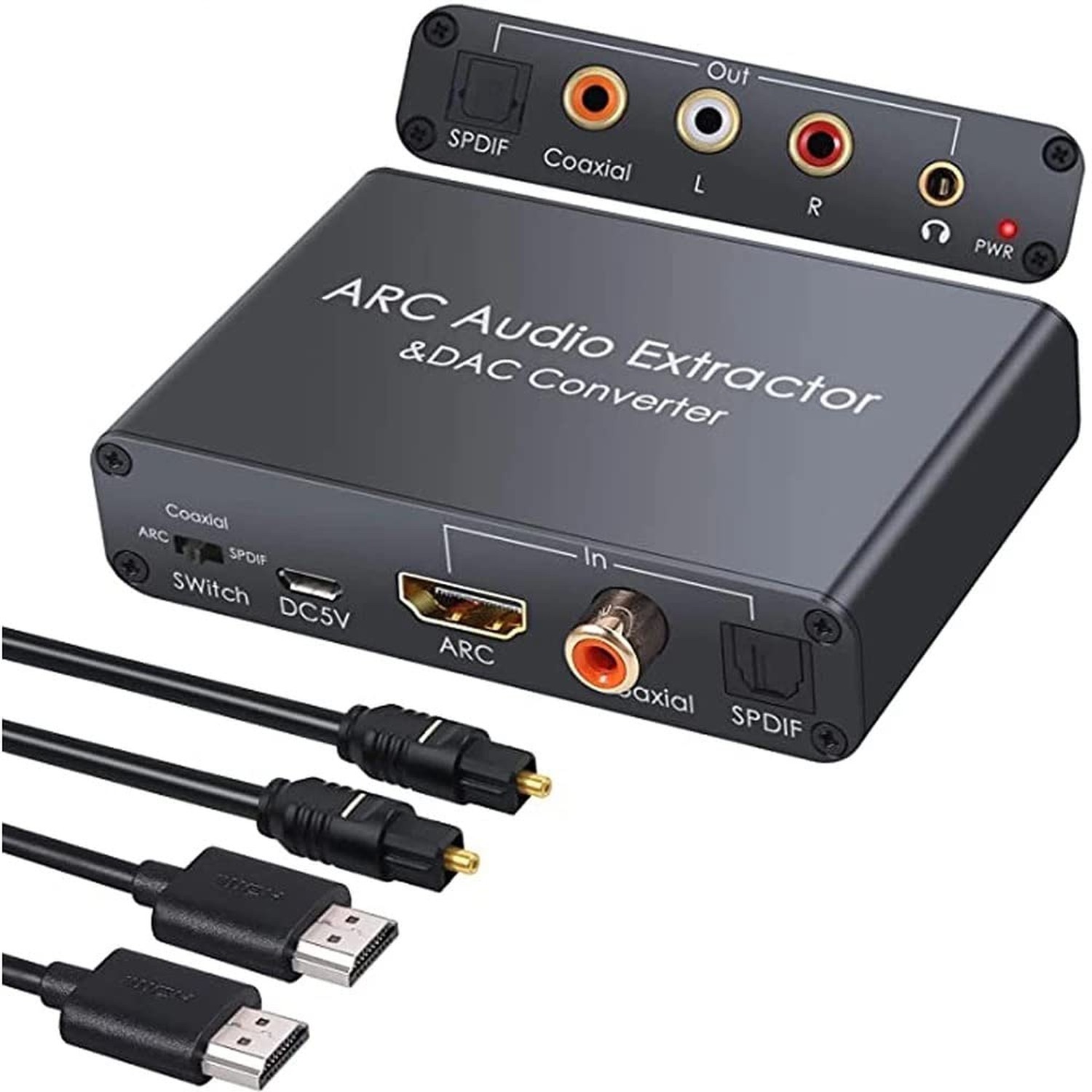 Converter HDTV-Compatible Audio Adapter DAC ARC L/R Coaxial SPDIF Jack Extrac...