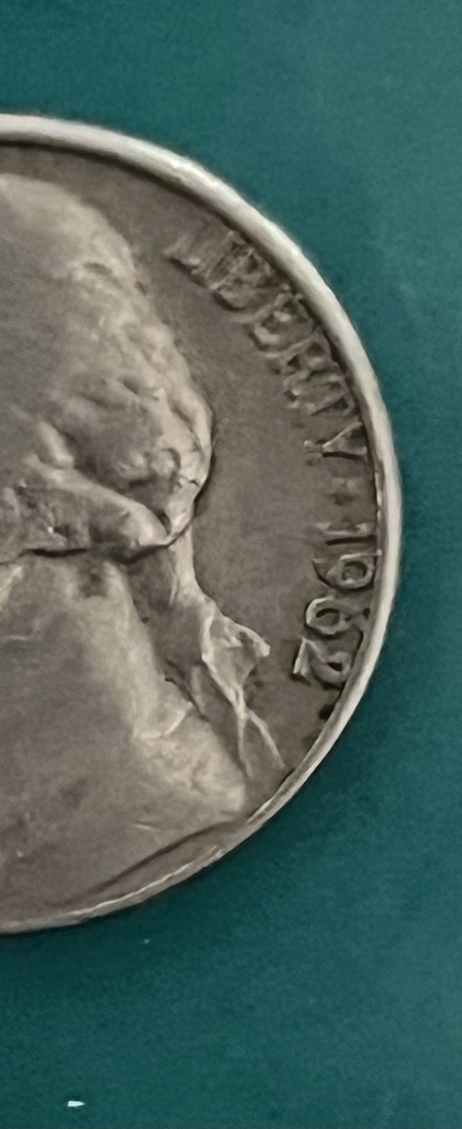 1962 D Jefferson Nickel Error