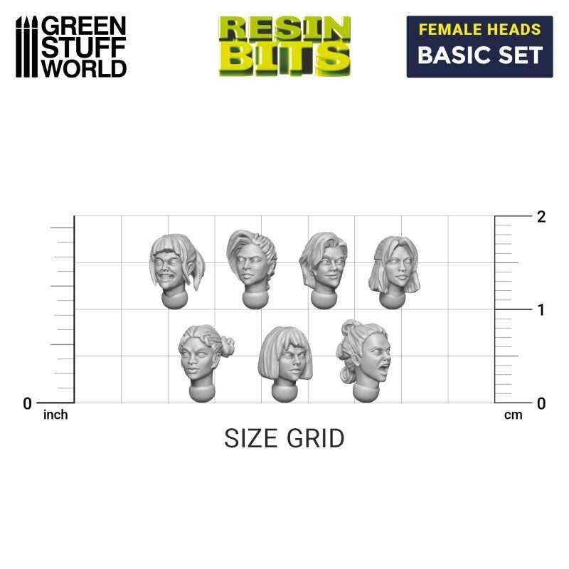 Female Heads Basic Set - Resin 40K Sigmar Decor Modelling Wargames