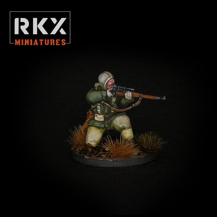 RKX Miniatures WW2 Late War US Sniper UNPAINTED Bolt Action 20mm 28mm 35mm 54mm