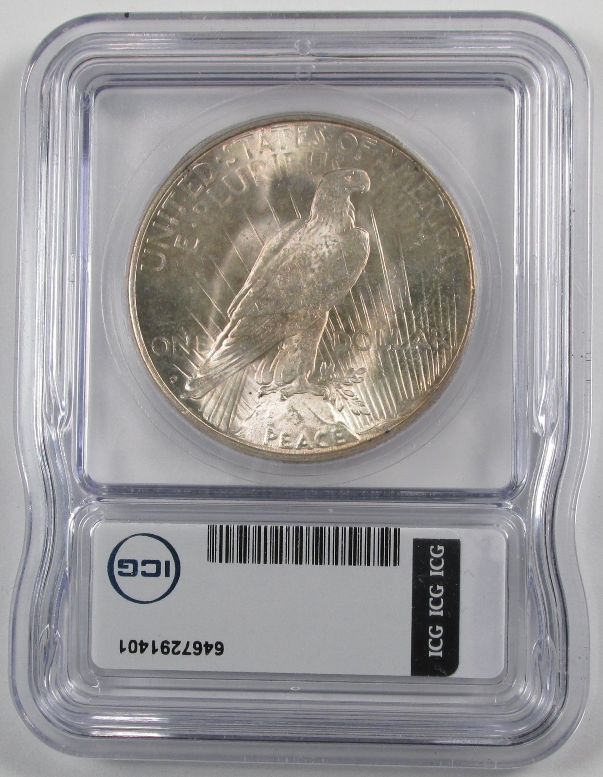 1923-S Peace Dollar, ICG MS 64, Bright, Light Toning