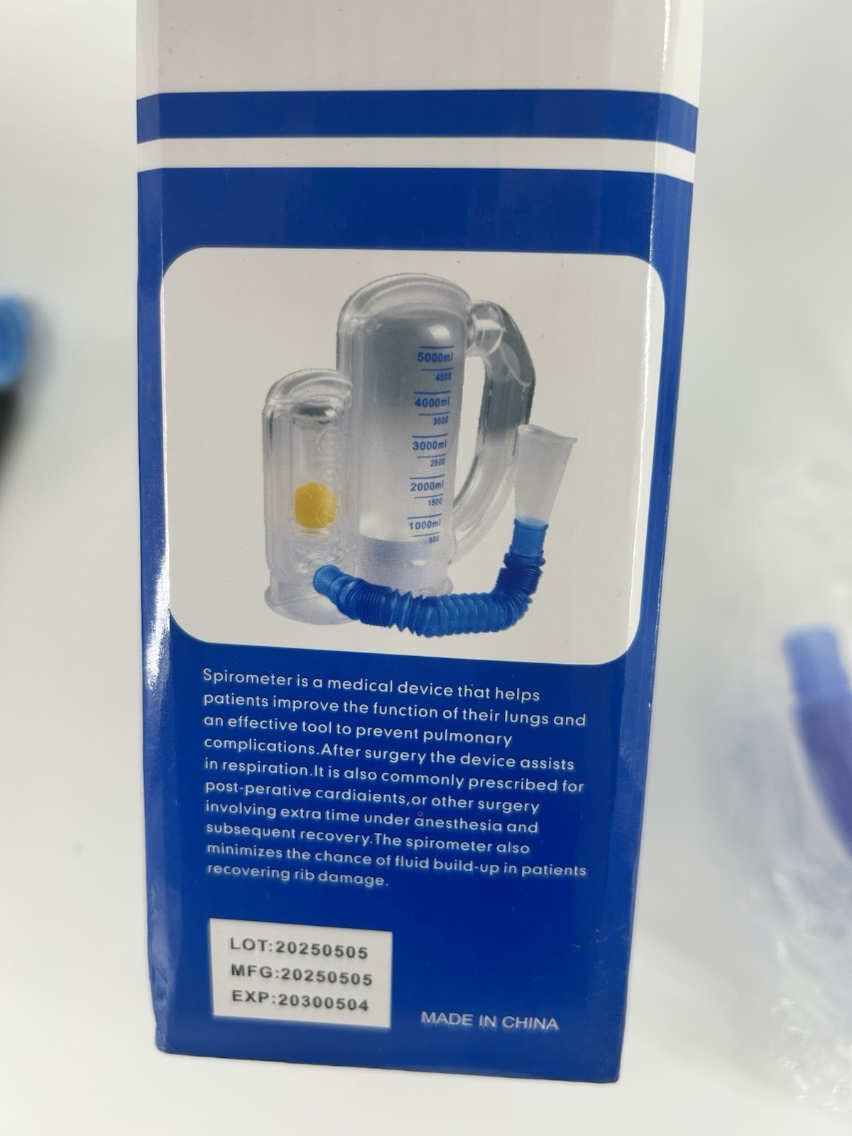 Breathing Exercise Incentive Spirometer 5000ml Lung Capacity Trainer Device
