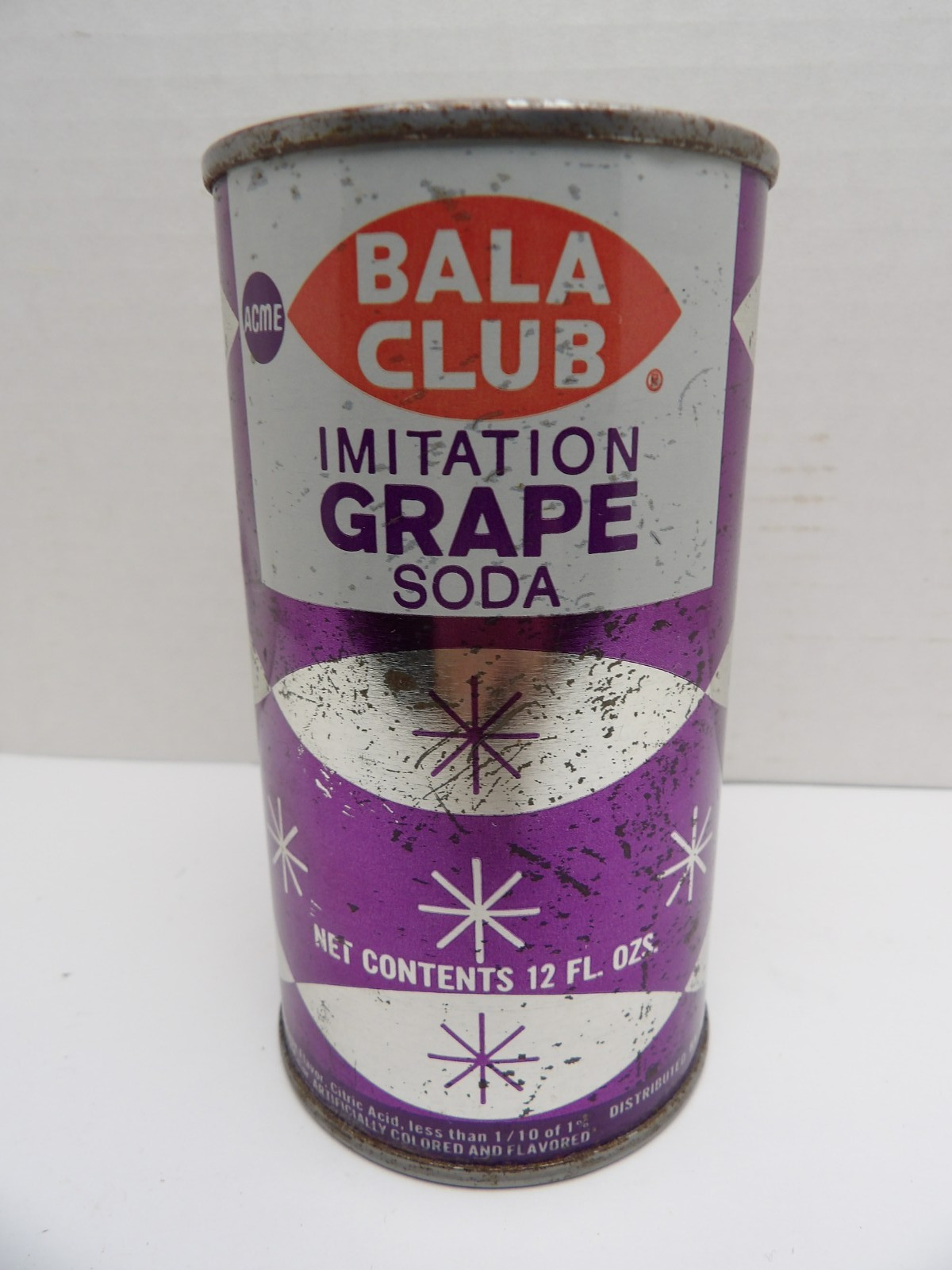 BALA CLUB IMITATION GRAPE FLAT TOP SODA POP CAN PHILADELPHIA PENNSYVANIA