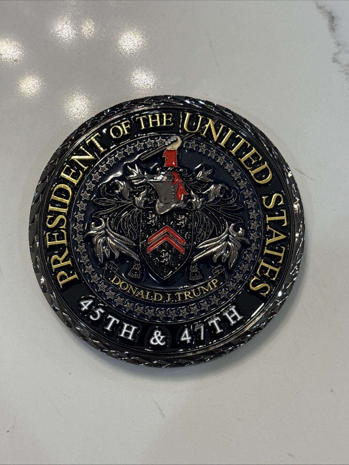 President Donald J Trump Presidential Challenge coin Black / Gun metal Rare