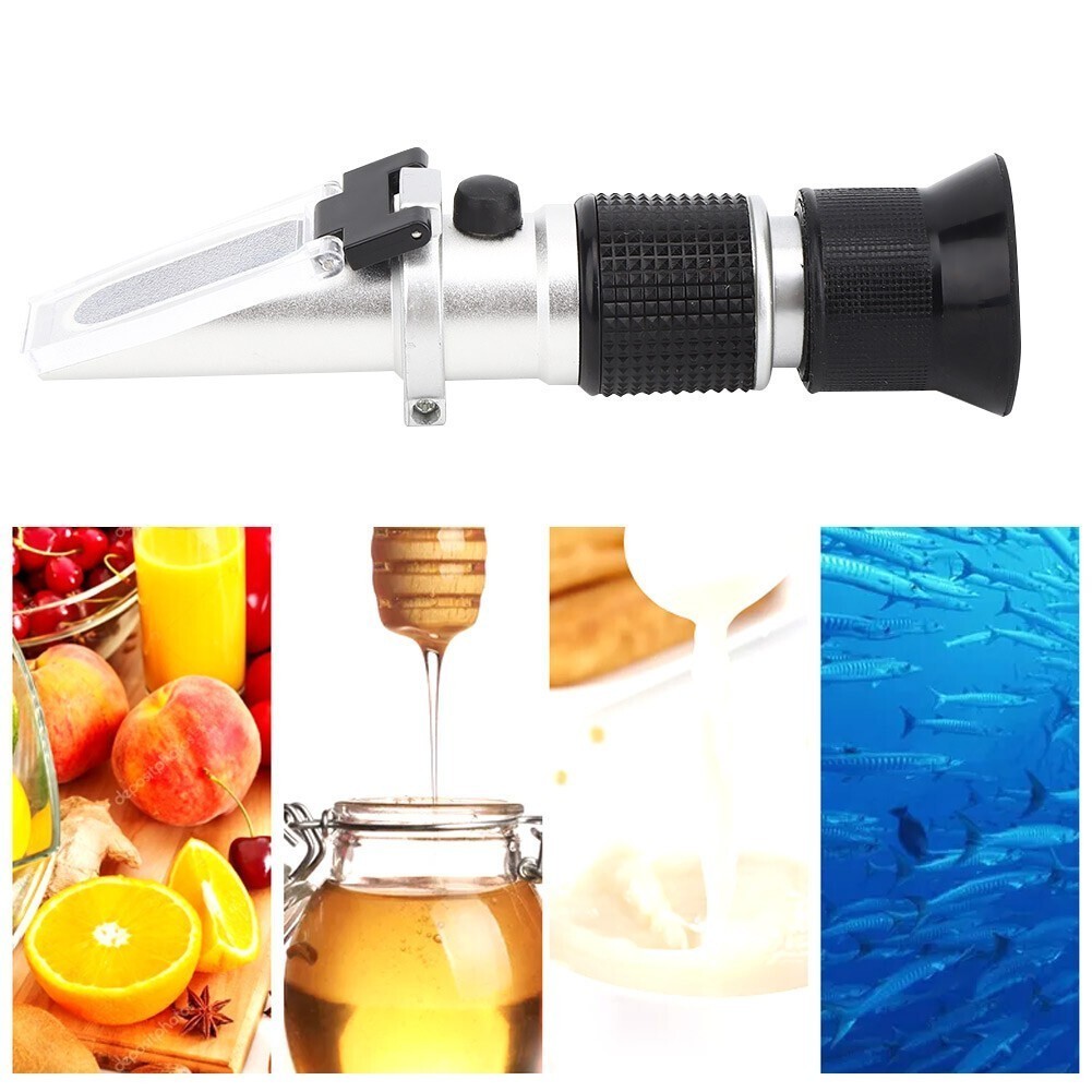 Refractometer Concentration Meter Brix Tester 0-90% for Automatic Temperature