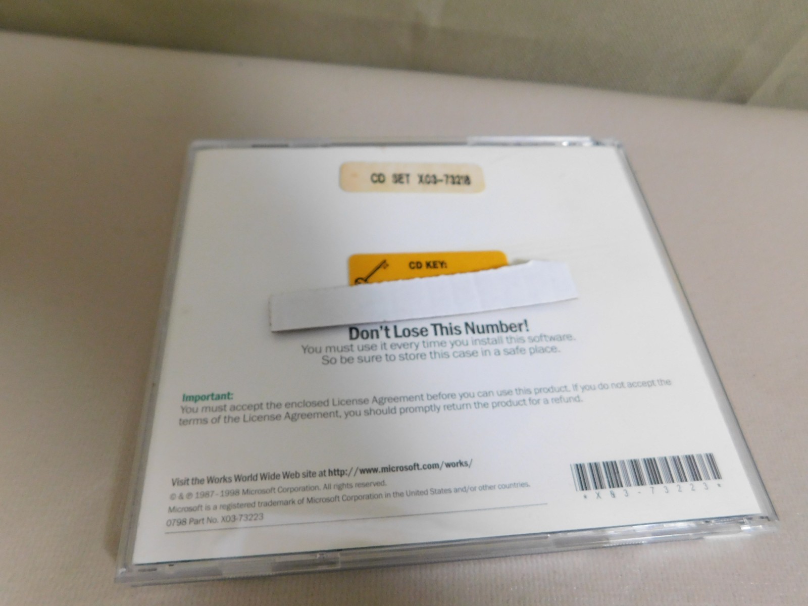 Microsoft Works Version 4.5a (Windows 95, 1998) with CD Key VGC Disc Clean