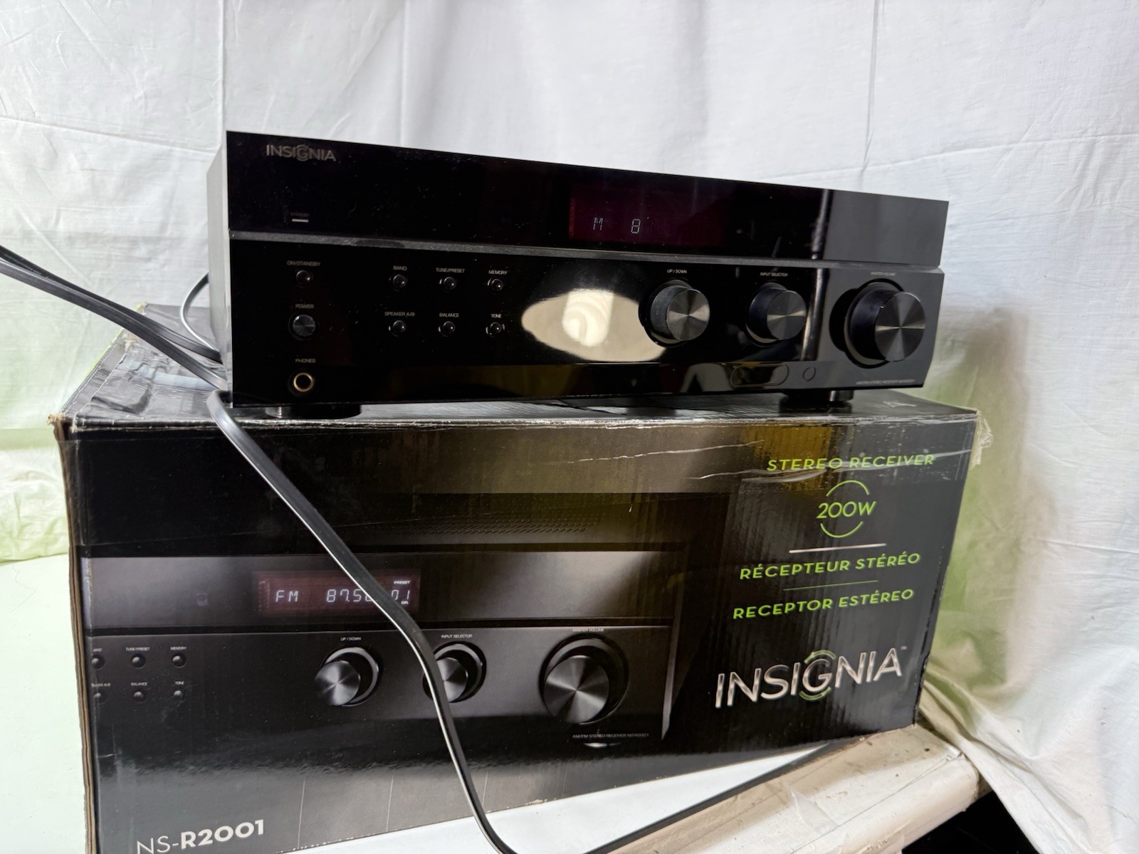 Insignia NS-R2001 200W AM/FM Stereo Receiver Tested Working With Original Box
