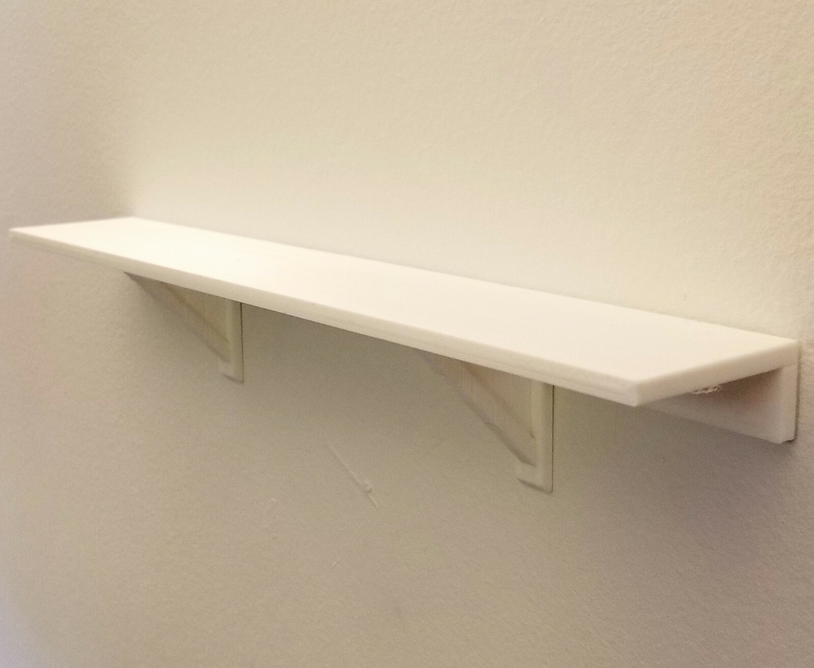 12" x 2" White Wall Shelf Easy No Hole No Nail install uses 3M Command Strips