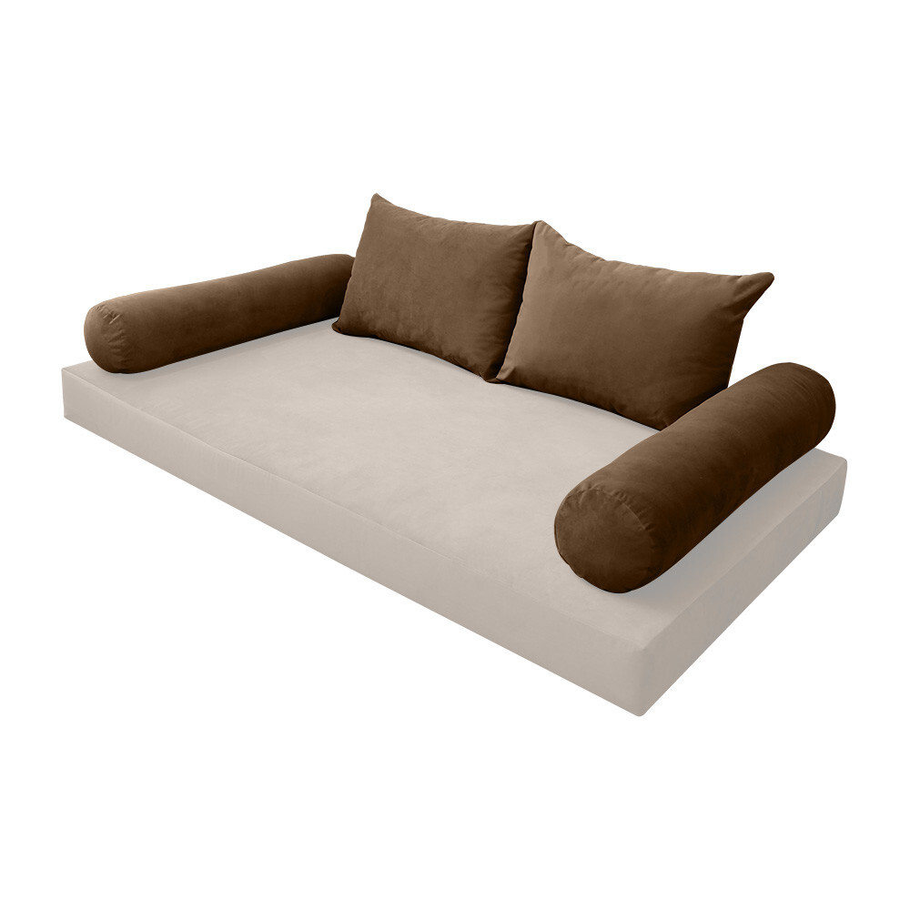 SLIPCOVER ONLY KnifeEdge Twin Style V4 Velvet Indoor Daybed Bolster Pillow AD308