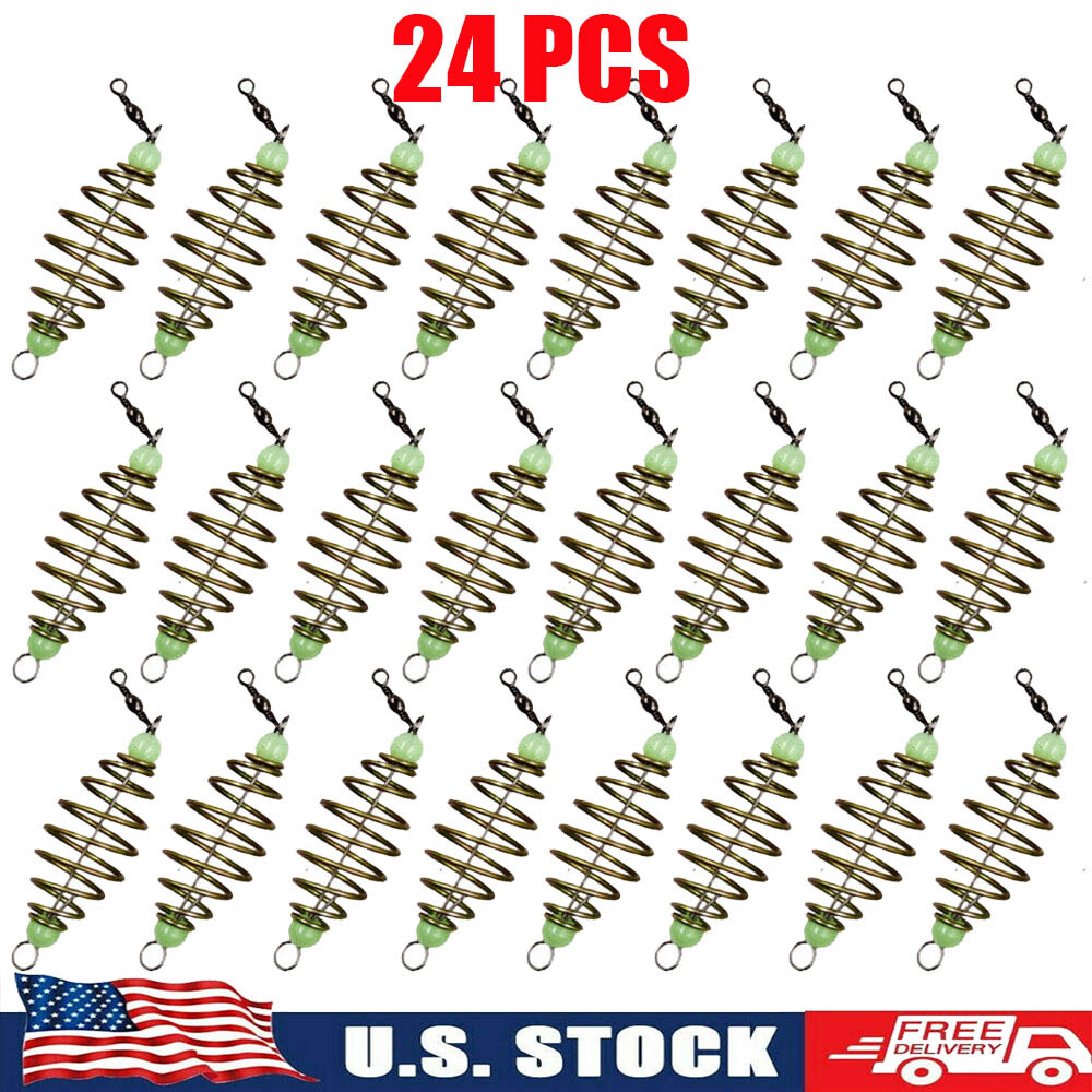 24Pcs Spring Carp Feeder Spring Fishing Feeder Bait Carp Fishing Baits Hook Kits