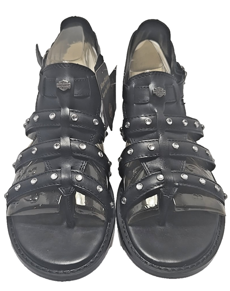 Harley Davidson ARISTA Ladies Black Sandals Vintage New Old Stock
