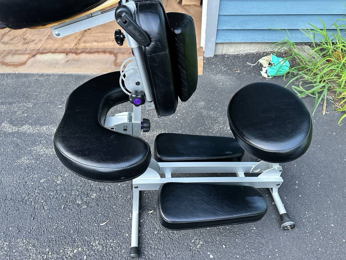 EarthGear Portable Adjustable Massage Chair Black w/ Headrest Armrest