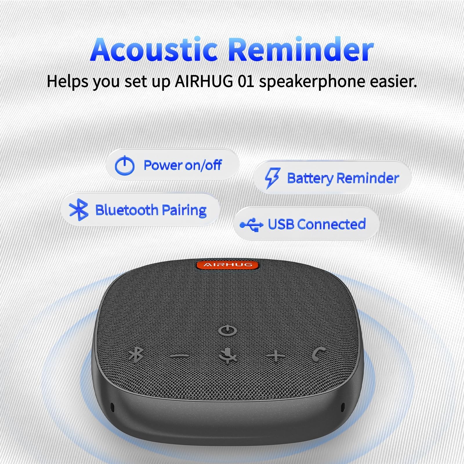 Bluetooth Conference Speaker & Microphone | 360° Voice Pickup, Noise Reduction,