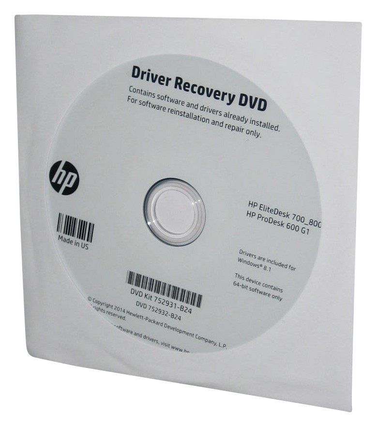 Driver Recovery HP EliteDesk700_800 Pro Desk 600 G1 CD DVD 752932-B24