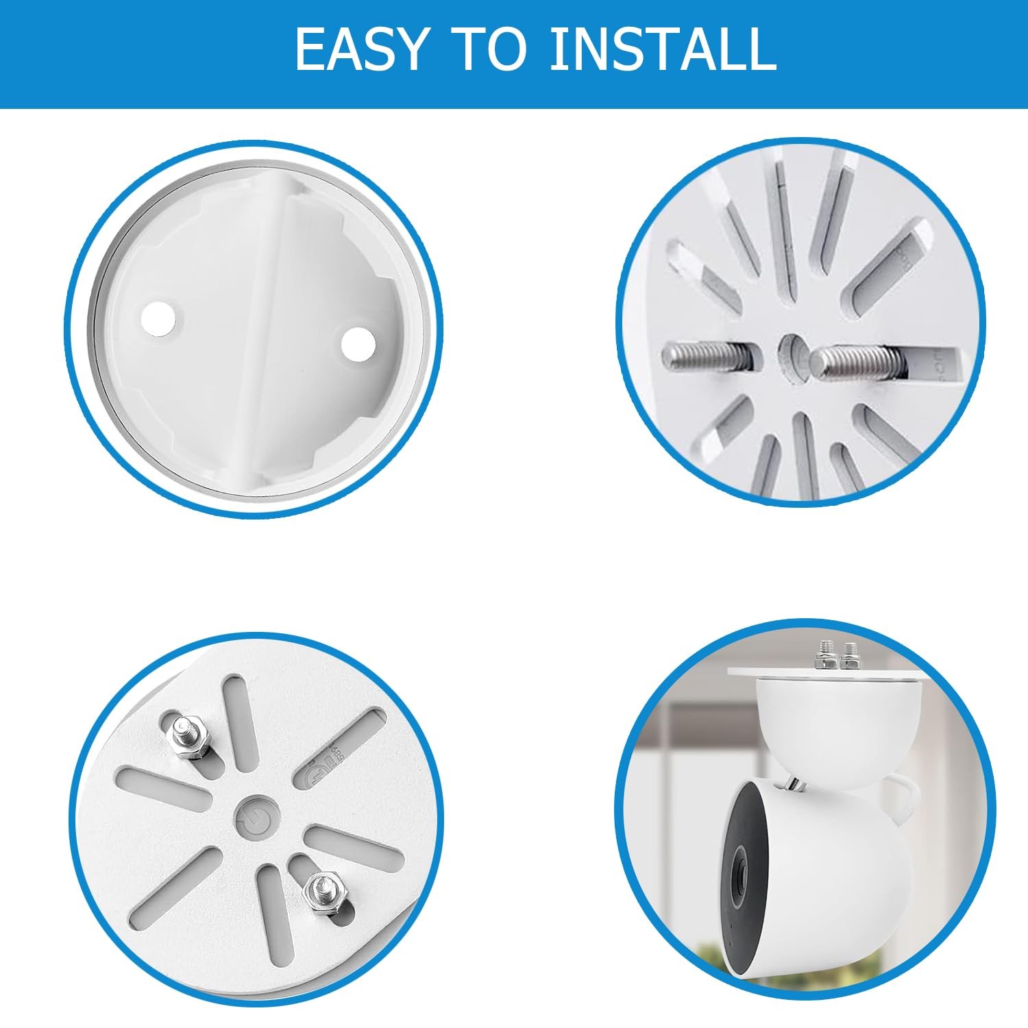 Google Nest Cam Indoor Security Camera Wall Mount Bracket 2 Pack Adhesive