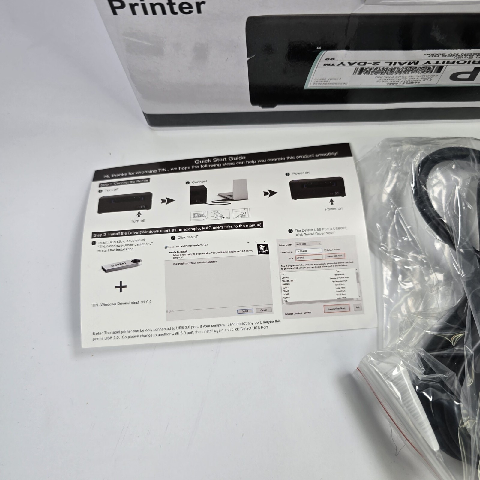 TIN Thermal Label Printer USB Direct Thermal 203 DPI 150mm/s