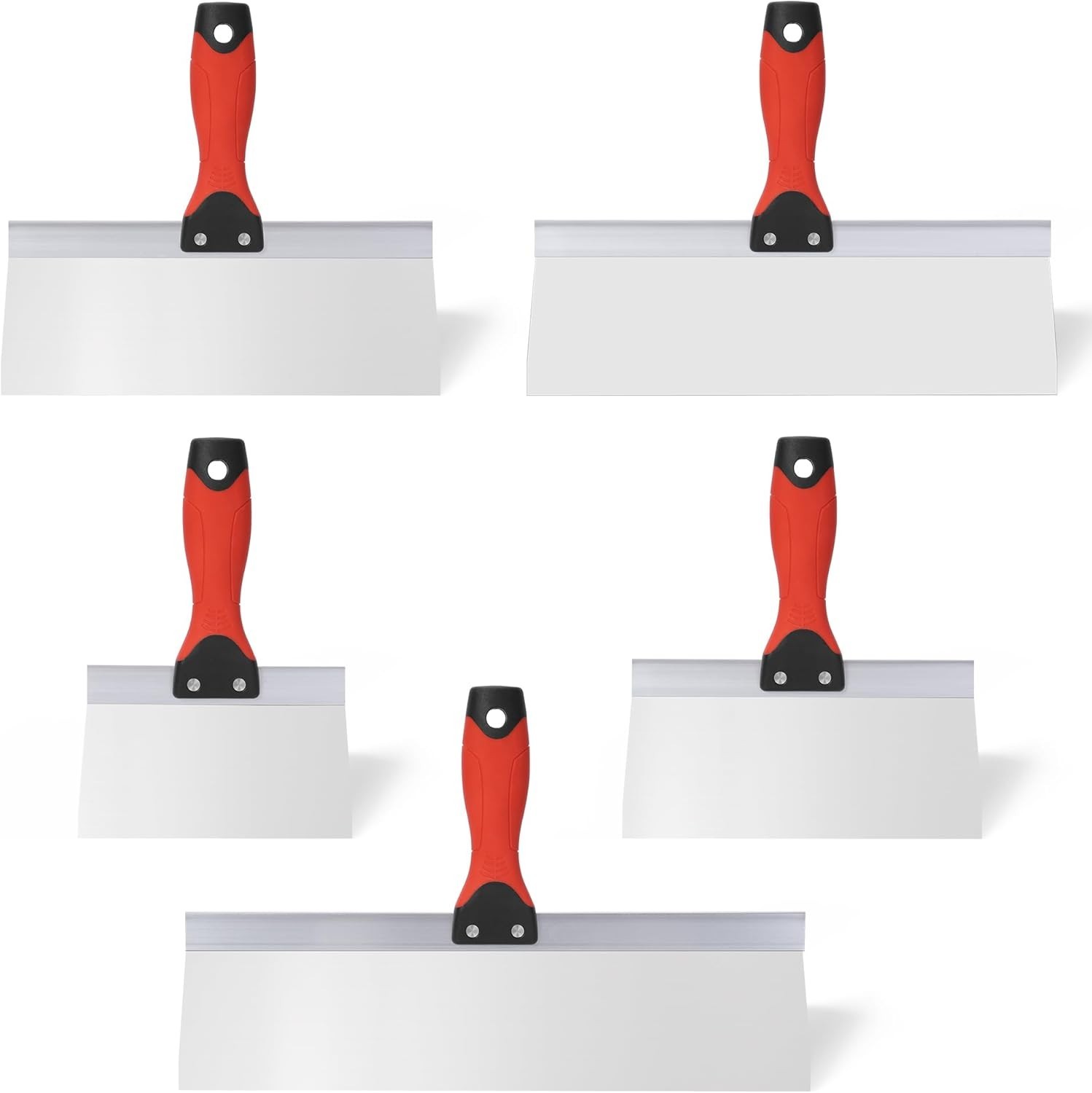 5 PCS Stainless Steel Drywall Taping Knife set 6"/8"/10"/12"/14" Nonslip Grip